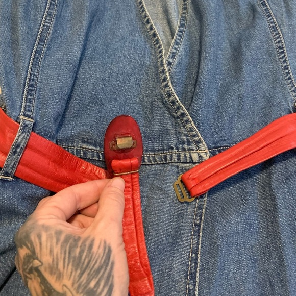 Vintage Gloria Vanderbilt Denim Wrap Dress Size Small - 90s Y2K - Picture 5 of 8